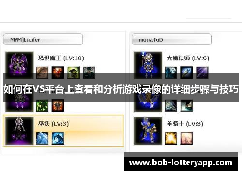 如何在VS平台上查看和分析游戏录像的详细步骤与技巧